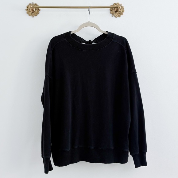 Aerie Black Big Chill Bow Sweatshirt XXS - Picture 4 of 8